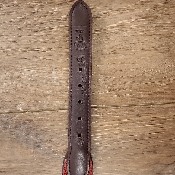 Vintage Trafalgar Belt Ribbon Ducks Mallards Leather Accents Brass Men's size 34 - Picture 6 of 8